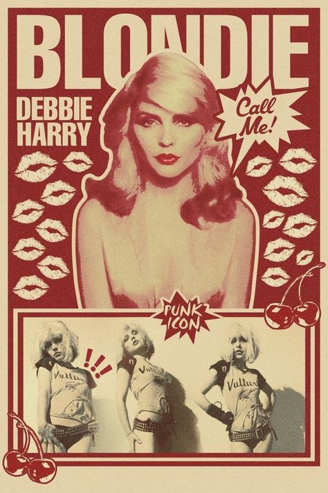 Debbie Harry Blondie, Blondie Poster, Poster Edit, Grunge Posters, Retro Band, Punk Poster, Blondie Debbie Harry, Picture Collage Wall, Concert Poster