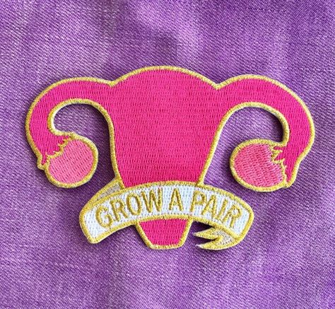 Grow a Pair Patch Iron-on Patch Pink Iron-on Patch Grow a - Etsy Australia Grow A Pair, Feminist Patch, Medical Pins, Feminist Pins, Punk Patches, Dog Patch, Little Shop Of Horrors, Heart Patches, Hat Patches