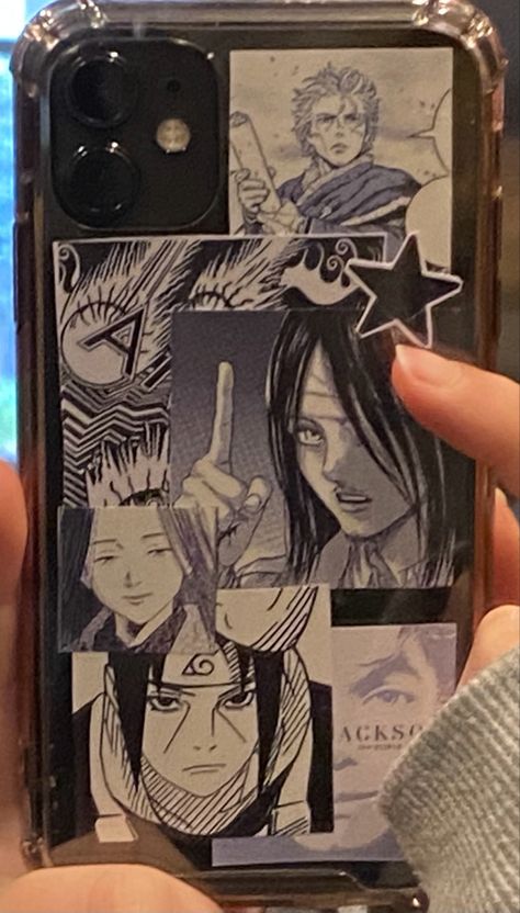 Anime Case Design, Anime Phone Cover, Custom Phone Cases Ideas, Phonecase Ideas, Manga Phone Case, Homemade Phone Cases, Clear Phone Case Design, Artsy Phone Cases, Collage Iphone Case