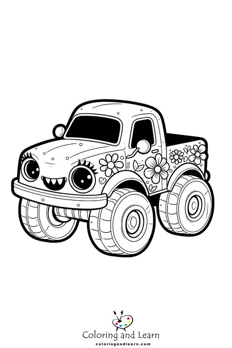 Best printable Monster Truck Coloring Pages  - Monster Truck coloring pages are a great tool to stimulate children's imagination and creativity. These coloring pages typically feature various theme... - drawing Truck Coloring Pages Free Printable, Coloring Activities For Kids, Theme Drawing, Truck Stamps, Coloring Pages Aesthetic, Hulk Coloring Pages, Ninja Turtle Coloring Pages, Pages Aesthetic, Elsa Coloring