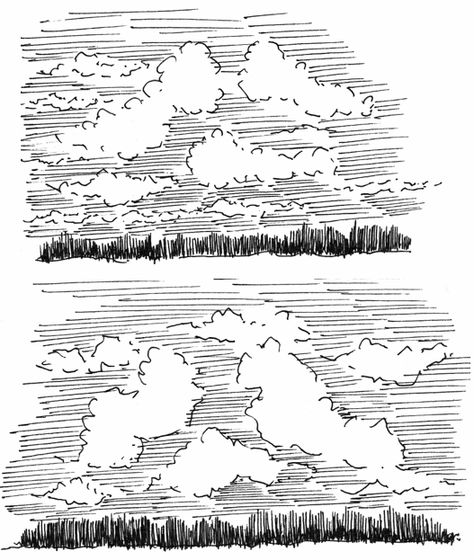 drawing clouds How To Draw Sky, Drawing Clouds, Sketch Cloud, Drawing Sky, Rendering Drawing, Ink Drawing Techniques, Pen And Ink Drawings, Architecture Drawing Sketchbooks, Stippling Art