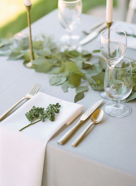 #weddingdecor #eucalyptus #neutralwedding Rentals: Après Party and Tent Rental Meadow Sweet, Long Table Wedding, Custom Jewelry Ideas, Simple Wedding Centerpieces, Summer Garden Wedding, Winter Wedding Cake, Wedding Buffet, Wedding Place Settings, Neutral Wedding