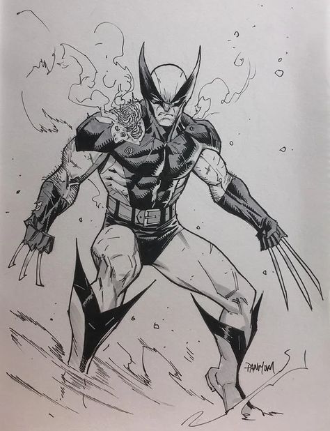 Dan Mora Sketch, Wolverine Drawing Sketches, Dan Mora Art, Comic Wolverine, Wolverine Sketch, Wolverine Comic Art, Superhero Sketches, Wolverine Artwork, Dan Mora