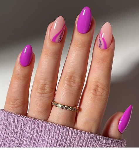 Trendy Short Nails, Nail Shapes Squoval, Summer Nail Designs, Squoval Nails, Short Gel Nails, Cute Simple Nails, Purple Nail Designs, Lavender Nails, Nagel Tips