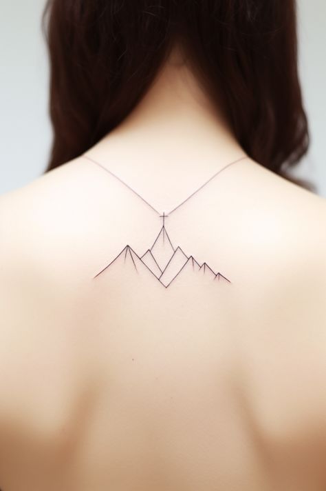 Tattoo Mountains, Tattoo Cross, Adventure Tattoo, Asian Tattoos, Mountain Tattoo, Cross Tattoo, Life Is An Adventure, Simple Tattoos, Tatting