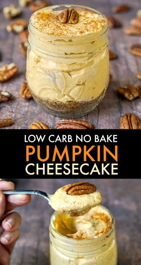 Low Carb Pumpkin Cheesecake, No Bake Pumpkin, No Bake Pumpkin Cheesecake, Desserts Keto, Postre Keto, Low Carb Cheesecake, Keto Pancakes, Keto Friendly Desserts, Low Carb Dessert