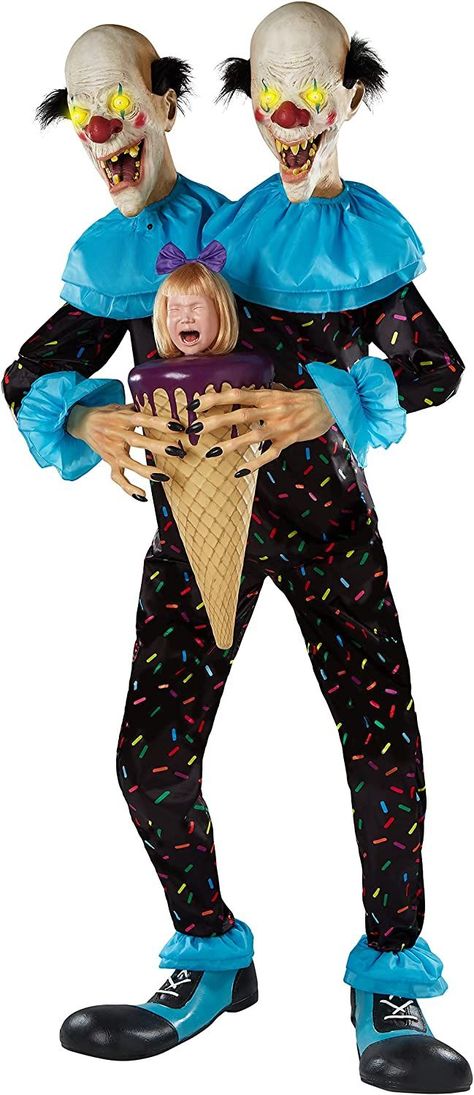 Halloween decoration- Spirit Halloween 7 Ft. Two Scoops Animatronic Decoration Clown Animatronic, Spirit Halloween Animatronics, Halloween Animatronics, Barbie Dreamhouse, Spencers Gifts, Ice Cream Social, Halloween 2, Barbie Dream House, Balloon Animals