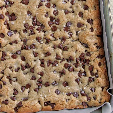 Chocolate Chip Cookie Bars (In 9 x 13 Pan) Cookie Bars For A Crowd, Pan Meaning, Bars For A Crowd, Chewy Chocolate Chip Cookie Bars, Cookie Bars Easy, Gooey Chocolate Chip Cookies, Pan Cookies, Chocolate Chip Bars, Keeping Busy