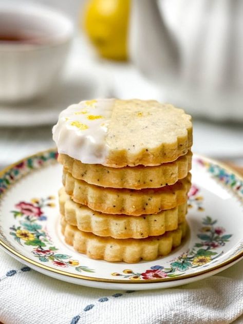 Winter Afternoon Tea, Tea Cake Cookies, Homemade Shortbread, 31 Daily, Lemon Cookies Recipes, Lemon Sugar Cookies, Simple Cookies, Lemon Poppy Seed, Lemon Poppy