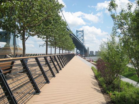 Race Street Pier, Outdoor Bridges, Iron Balcony Railing, Linear Park, Abandoned Amusement Parks, Abandoned Castles, Skyscraper Architecture, Landscape Elements, Delaware River