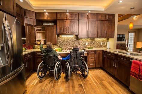 A dream design for the disabled: Oakton parents build a high-tech home their boys can become adults in White Aesthetic Computer Wallpaper, Computer Wallpaper Ideas, Aesthetic Computer Wallpaper, Accessibility Design, Accessible House, Accessible Kitchen, Tech Home, Job Ideas, Assisted Living