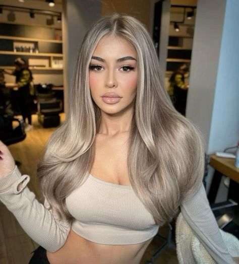 Blonde To Brown Transition, Blonde With Grey Highlights, Blond Grey Hair, Blonde Ash Hair, Blonde With Brown Roots, Ash Blonde Hair Balayage, Highlights Hairstyles, Ash Blond, Perfect Blonde Hair