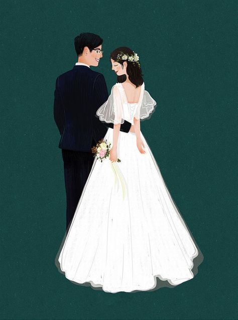 Cartoon Couple Illustration, Wedding Illustration Card, Couple Illustration Wedding, Wedding Couple Cartoon, Illustration Wedding, Wedding Photo Studio, Photo Arts, Cartoon Couple