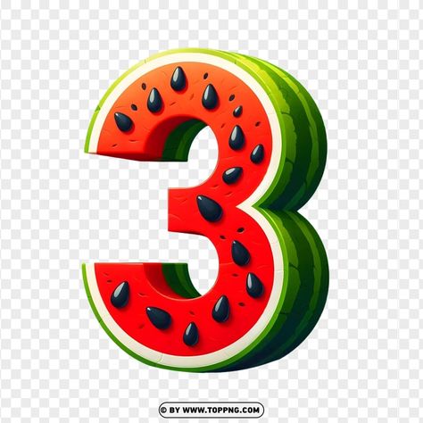 Cocomelon Watermelon, Pinterest Png, Coco Melon, Watermelon Slice, Education Design, Summer Theme, Number 3, Gold Stars, Png Clipart