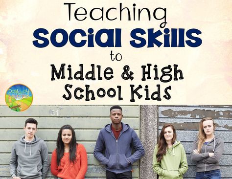 Teaching Social Skills to Middle and High Kids - Most middle and high school teachers like to hope that students come to them already pre-programmed with strong social skills and abilities. It would definitely make classes easier, but we know that it is not true in many cases. Social Cognition, Social Skills Lessons, Educational Quotes, High School Counseling, Middle School Counseling, School Counseling Lessons, Social Skills Groups, Adolescent Health, Celebrate Recovery