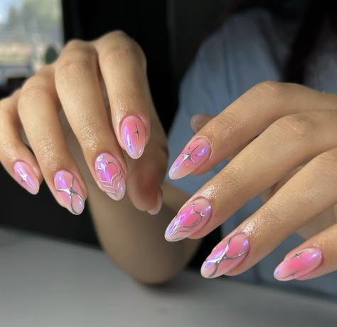 Airbrush Nails, Pretty Gel Nails, Cute Gel Nails, Soft Nails, Minimalist Nails, Fire Nails, Dream Nails, Funky Nails, Pretty Acrylic Nails