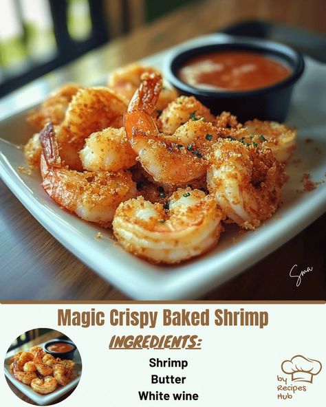 Magic Crispy Baked Shrimp Dinner Shrimp Recipes, Crispy Baked Shrimp, Beef Tips And Noodles, Cheesy Potato Bake, Cheeseburger Meatloaf, Dinner Shrimp, Baked Meatloaf, Mexican Casserole Recipe, Cream Cheese Bread