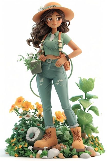 Gardener Concept Art, Preschool Ideas, Character Sheet, Premium Photo, In 3d, Pixar, Farmer, Concept Art, Back To School