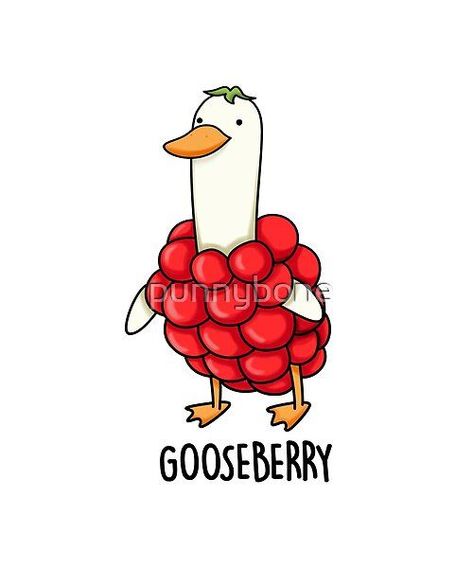 Gooseberry Animal Pun by punnybone | Redbubble Berry Puns, Geeky Cross Stitch Patterns, Cute Goose, Funny Vegetables, Punny Puns, Funny Food Puns, Literature Humor, Animal Puns, Cute Puns