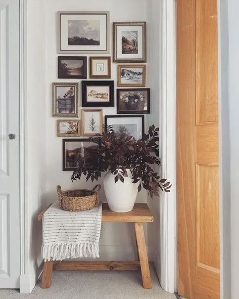 Discover A Variety of Hallway Decor ideas in many different design styles including Scandinavian, Farmhouse Chic, Rustic, Modern, Minimalism and more! Hallway decor Ideas | Narrow Hallway Decor Ideas| Empty Corner Decor Ideas| Flat Hallway Ideas, Vertical Gallery Wall, Narrow Hallway Decor, Hallway Decor Ideas, Japan Apartment, Decorative Wall Molding, Hallway Gallery Wall, Narrow Hallways, Scandinavian Farmhouse