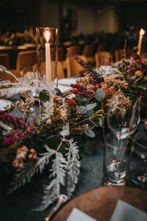 November Wedding Table Decor, Winter Wedding Table Centerpieces, Winter Solstice Wedding, Winter Wedding Table Decorations, November Wedding Flowers, Wedding Flower Arrangements Table, Solstice Wedding, Rooftop Ceremony, Winter Flower Arrangements