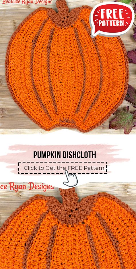 Crochet Pumpkin Doily Free Pattern, Pumpkin Dishcloth Pattern, Pumpkin Dishcloth, Crochet Pumpkins Free Pattern Easy, Pumpkin Crochet Pattern Free, Scrubby Yarn Patterns, Free Crochet Dishcloth, Crochet Cardigan Ideas, Thanksgiving Crochet Patterns