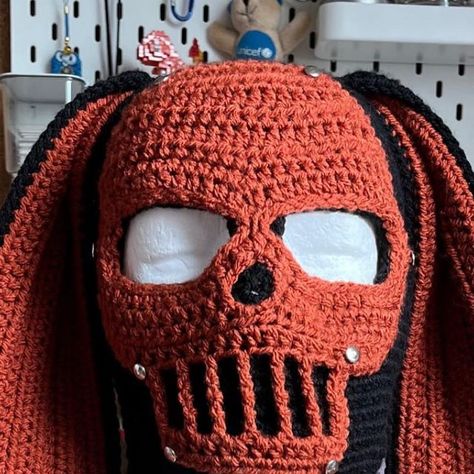 Ivy crotchet on Instagram: "Skull face💀 balaclava  Can be customized in any color of your choice  Purchase to make order 🤍" Crochet Skull Ski Mask, Crochet Skull Balaclava, Crochet Masks, Skull Balaclava, Crochet Halloween Hat, Balaclava Crochet, Rave Ideas, Crochet Balaclava, Crochet Mask