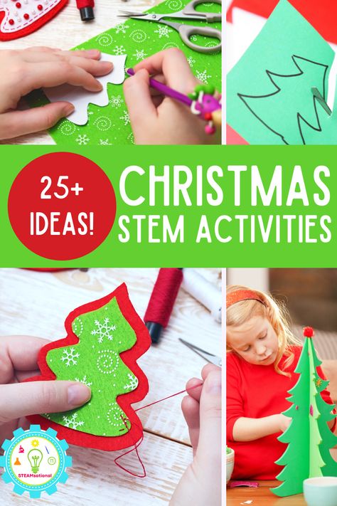 Over 25 hands-on Christmas STEM activities for kids! Amazingly fun Christmas experiments for all ages from preschool through middle school! Third Grade Stem Activities, Christmas Stem Activities For Kids, Christmas Stem Projects, Christmas Experiments, Christmas Stem Challenge, Stem Activities Middle School, Math Stem Activities, Christmas Elementary, Christmas Stem Activities