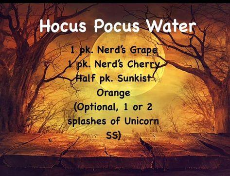 Fall Water Recipes, Halloween Water Tok Recipes, Fall Flavored Water Recipes, Fall Flavored Water, Halloween Flavored Water, Sonic Flavored Water Combinations, Water Recipes With Flavor Packets Only, Flavored Water Drinks, Fun Drink Recipe