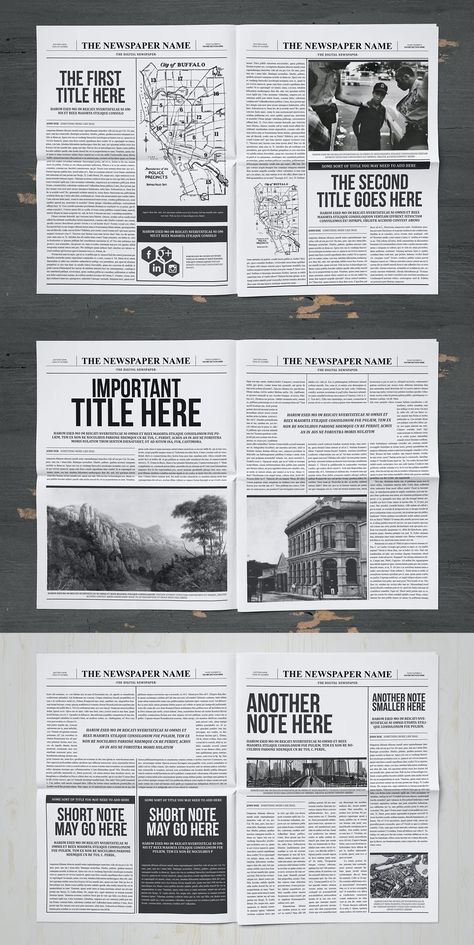 Newspaper Template InDesign - 20 Pages Editorial Newspaper Layout, Newspaper Layout Ideas, Modern Newspaper Design, Newspaper Layout Template, Newspaper Design Ideas, Editorial Newspaper, Broadsheet Newspaper, Newspaper Template Design, Newspaper Editorial