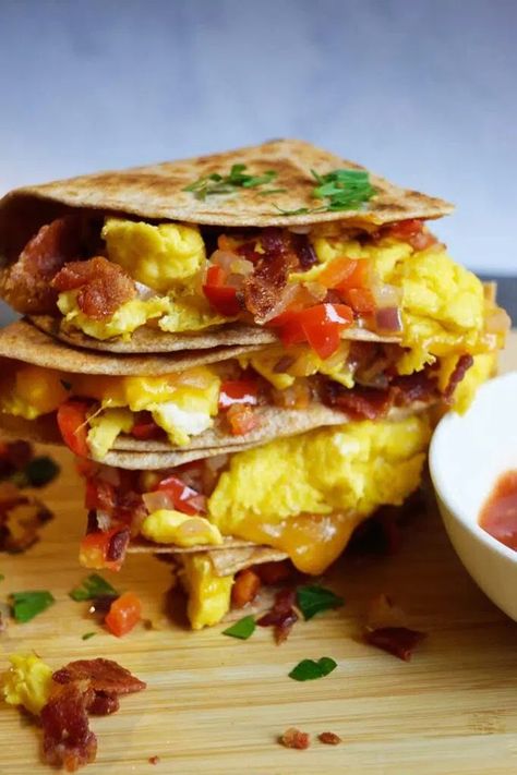 Breakfast Quesadillas Recipe | The Gracious Pantry Fruit Quesadilla, Air Fried Vegetable Recipes, Quesadilla Fillings, Breakfast Quesadilla Recipes, Breakfast Quesadillas, Fried Dessert, Breakfast Quesadilla, Fried Breakfast, Flour Tortilla