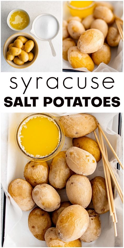 Salt Potatoes Recipes, Salt Baked Potatoes, Syracuse Salt Potatoes, Salt Potatoes, Salted Potatoes, Best Healthy Dinner Recipes, Baked Recipes, Light Meals, Easy Side Dish