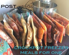 Freezer Meals For One, Meals For One Person, Meals For 1, Food For One, One Person Meals, College Cooking, Recipe For 1, Crockpot Freezer Meals, Cooking For 1