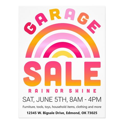 Garage Sale Flyer, Neighborhood Garage Sale, Yard Sale Signs, Garage Sale Signs, Sale Flyer, Garage Sale, Garage Sales, Promote Your Business, Yard Sale