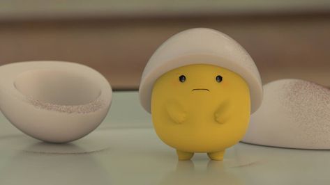 Zbrush Doodle: Day 2176 - Reluctant Egg by UnexpectedToy Egg Inspired Design, Egg Cartoon, Egg Character, Egg Character Design, Egg Illustration Cute, Monster Egg Concept Art, Happy Easter Gif, Hug Illustration, Noodle Art