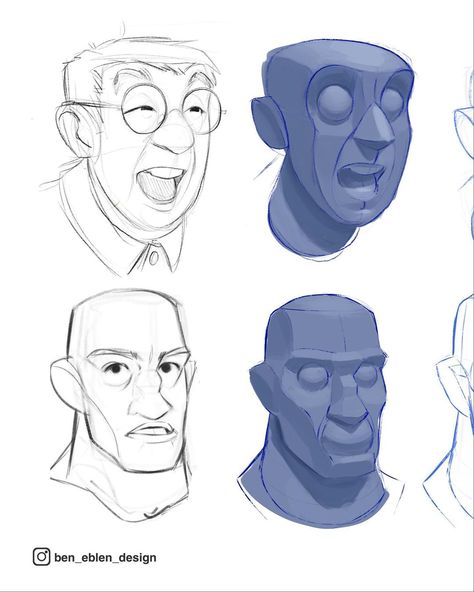 Value Sketches, Ben Eblen, Comic Drawing Styles, Head Structure, Cartoon Noses, Face Lighting, Facial Structure, Human Sketch, Shadow Drawing