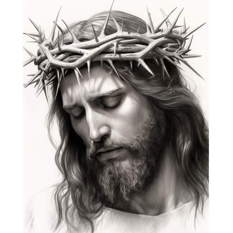 Christus Tattoo, Jesus Christ Face, Jesus Christ Portrait, Jesus Art Drawing, Men Portrait, Religious Statues, Jesus Portrait, Christ Tattoo, Jesus Drawings