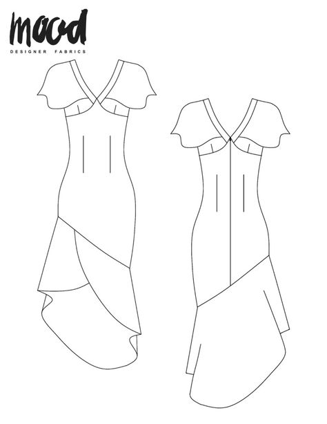 Free Printable Sewing Patterns For Women, Free Dress Sewing Pattern, Mood Sewciety, Mood Designer Fabrics, Free Dress, Skirt Ruffle, Free Sewing Pattern, Girl Dress Patterns, Dress Making Patterns