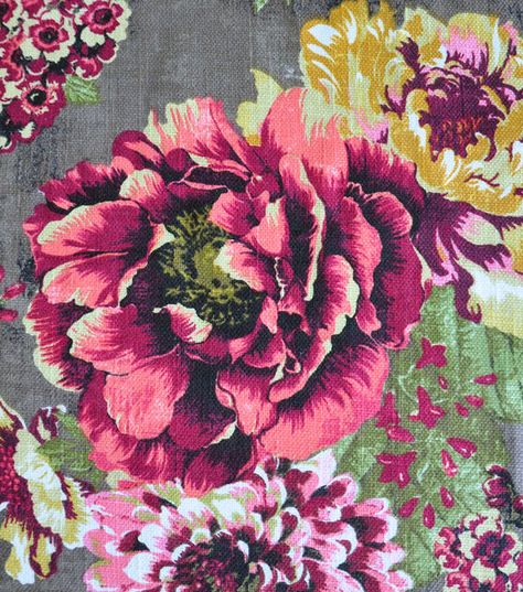 Iris Grey Cotton Linen Blend Fabric Harrison Howard, Floral Drapery Fabric, Floral Upholstery Fabric, Floral Chair, Floral Upholstery, Quirky Decor, Sofa Cover, Drapery Fabric, Paintings & Prints