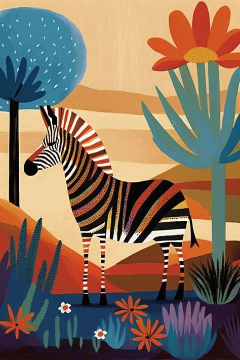 Zebra Art Abstract, Kenya Art, Abstract Nursery, Paintings Wall Decor, Nature Paint, Animal Paintings Acrylic, Fall Canvas Painting, Zebra Art, Home Nature