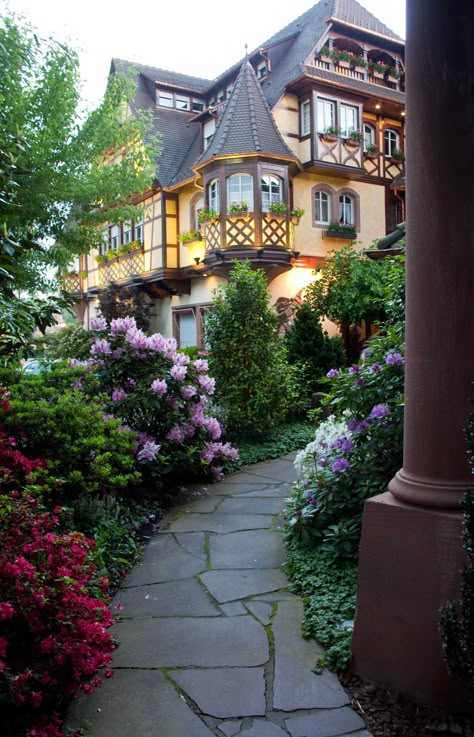 Alsace France, Park Hotel, Pretty House, Alsace, Garden Paths, Walkway, Victorian Homes, My Dream Home, Future House