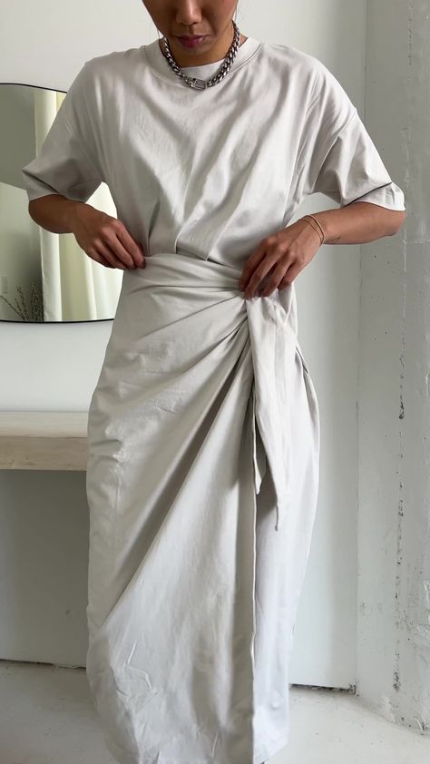 Noa T-Shirt Wrap Dress | T-shirt, wardrobe, wrap dress | Elevate your wardrobe with polished, easy-to-wear staples — introducing the Noa T-Shirt Wrap Dress as worn by @thehelengu. | By Modern Citizen Dress T Shirt, Clever Crafts, Iran, Wrap Dress, Lookbook, Wardrobe, T Shirt, How To Wear