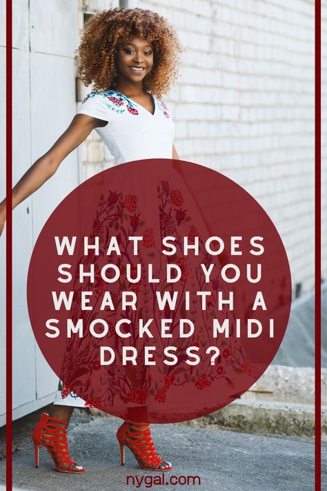 A midi dress is a semi-long dress that goes a bit past your knees and is perfect for wearing on sunny days. One kind you should try out is the smocked midi dress which comes in a tight bodice in the top but them flows from the waist down. Semi Long Dress, Chilly Weather Outfits, Platform Crocs, What Shoes To Wear, Alexander Mcqueen Shoes, Popular Shoes, Black Leather Ankle Boots, Edgy Look, Lifestyle Magazine