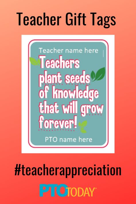 FREE gift tags! This one works for gifts of plants or seeds. Use for Teacher Appreciation Week. Teacher Appreciation Doors, Friendship Ornaments, Teacher Gift Printables, Teacher Gift Tags, Door Prizes, Teachers Gifts, Plant Tags, Free Gift Tags, Free Teacher