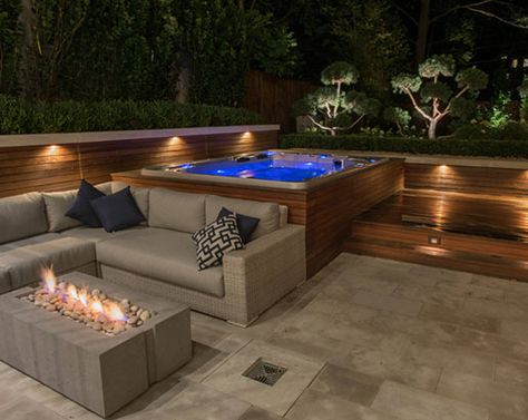 30 Hot Tub Deck Ideas | Sebring Design Build | Design Trends Whirlpool Deck, Design Per Patio, Backyard Spa, Hot Tub Landscaping, Hot Tub Patio, Hot Tub Designs, Outdoor Hot Tub, Relaxing Backyard, Hot Tub Deck