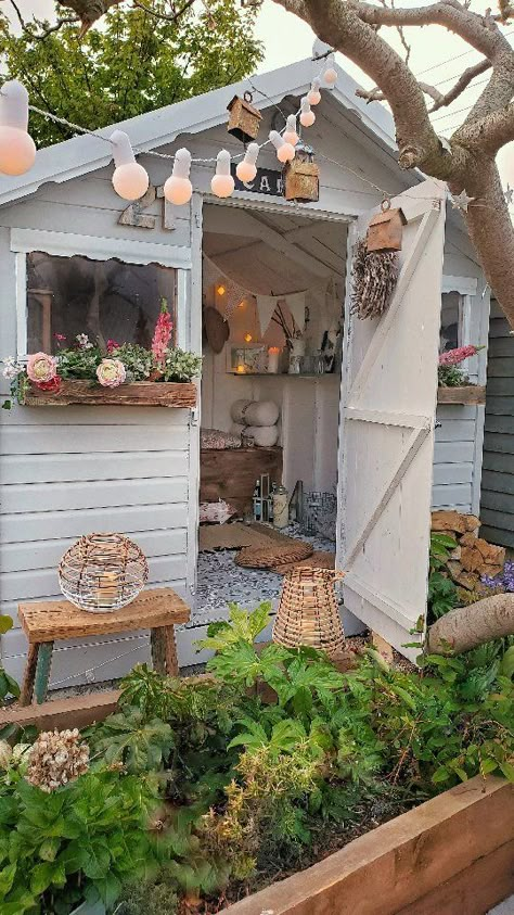 Shed Aesthetics Interior, She Shed Plant Room, Herbalist She Shed, She Shed Potting Shed, Garden Shed Ideas Interior, Cottage Core She Shed, Cottagecore She Shed, Garden She Shed Ideas, Colourful Shed