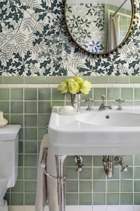 Half bathroom wallpaper ideas