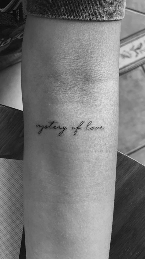 Tattoo #tattoo #callmebyyourname #mysteryoflove Call Me By Your Name Tattoo Minimalist, Cmbyn Tattoo Ideas, Call Me By Your Name Tattoo, Cmbyn Tattoo, Call Me By Your Name, Name Tattoo, Tattoo Tattoo, Piercing Tattoo, Tattoo Inspo