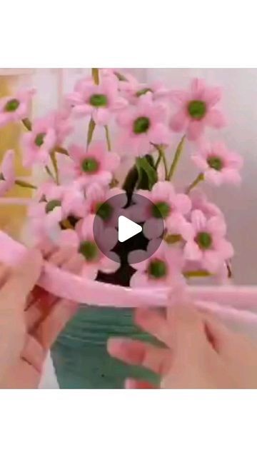 Diy Lace Ribbon Flowers, Pipe Cleaner Flowers, Shreya Ghoshal, Diy Pipe, Easy Easter Decorations, Pipe Cleaner Crafts, Mixed Media Crafts, Flower Band, Animal Crafts For Kids