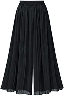 Amazon.com: overlay skirt: Clothing, Shoes & Jewelry Plazzo Designs, Silky Maxi Dress, Cropped Wide Leg Trousers, Pants Ideas, Chiffon Pants, High Waisted Wide Leg Pants, Cropped Wide Leg Pants, Black Wide Leg Pants, Pleated Chiffon